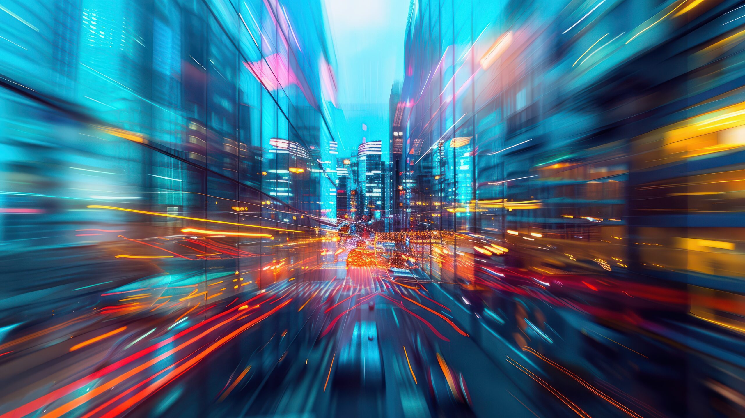 Image of fast moving city street