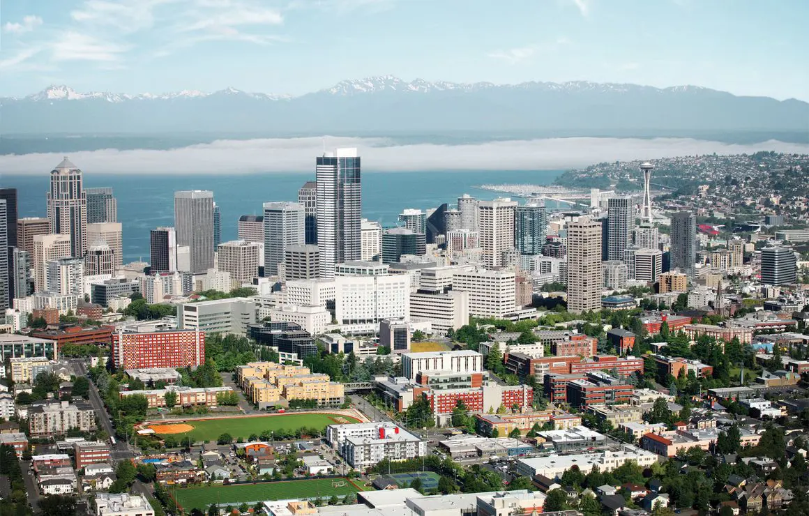 Seattle University, Aerial photography of campus, helicopter shots